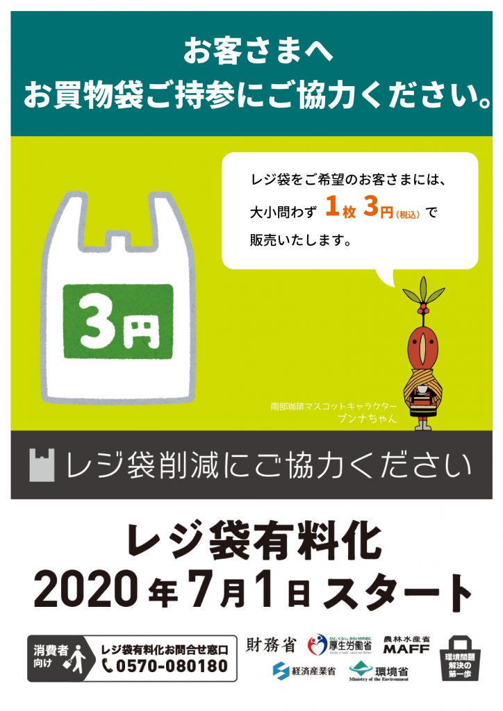 2020年7月1日レジ袋有料化スタート